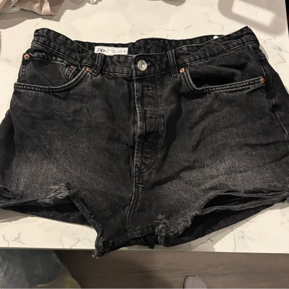 Zara Black Denim Shorts